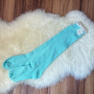 Light Blue Coquette Girly Ruffle Knee High Socks